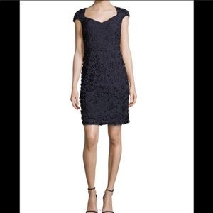 Theia Navy Petal Dress
